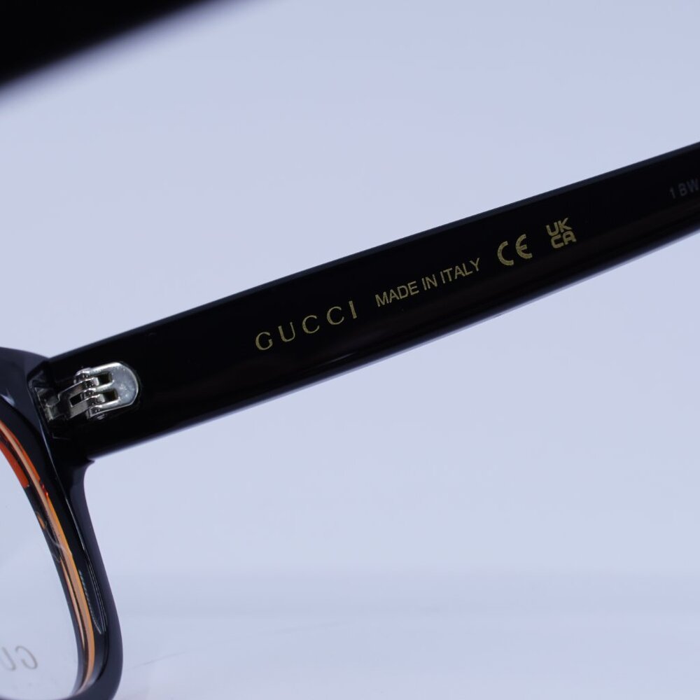 Gucci GG1796O 003 Eyeglasses Burgundy Crystal on Black 52mm Square Frame - Picture 7 of 9